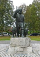 Minnesmerke over Hjalmar Johansen i Skien. Foto: Anders Laukvik