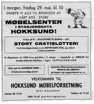 Hokksund Møbelforretning - annonse 28 mai 1970.jpg