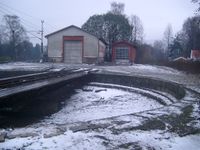 Den store svingskiva, som ble brukt til å snu damplokomotivene som gikk på strekningen Hokksund-Hønefoss.