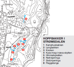 Hoppbakkene i Strømsdalen 1950.png
