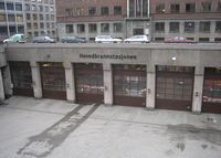 Hovedbrannstasjonen ved Arne Garborgs plass fotografert før bombeeksplosjonen 22. juli 2011. Foto: Stig Rune Pedersen