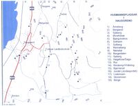 Kartskissa syner plasseringa til ein del av husmannsplassane i Hauggrend. Denne er utarbeidd av Lars Veum i samband med artikkelen om husmannsvesenet i Fyresdal i "Sjå deg attyvi" 2007.