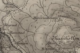 Huveneshøgda Kongsvinger kart 1884.jpg