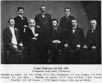 Norges Storlosjes råd 1907-08. Hvidsten står helt til venstre. Fra boka Godtemplarordenen i Norge 1892-1927