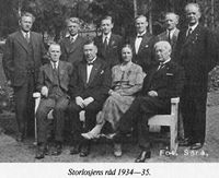 Storlosjens råd 1934-1935. Johan Hvidsten sitter ytterst til høyre. Fra boka Godtemplarordenen i Norge 1927-1977