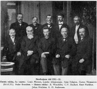 Storlosjens råd 1911-12. Hvidsten står som nr 2 fra høyre. Fra boka Godtemplarordenen i Norge 1892-1927