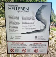 Informasjonsskilt, Helleren. Foto: Elin Olsen