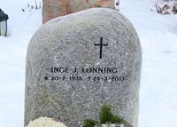 Gravminnet til teolog og politiker Inge Lønning. Foto: Stig Rune Pedersen