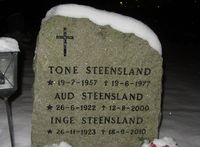 Motstandsmann og forretningsmann Inge Steenslands gravminne. Foto: Stig Rune Pedersen