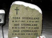 Motstandsmann og forretningsmann Inge Steenslands gravminne. Foto: Stig Rune Pedersen