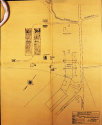 Ingeniørvåpenets forslag til plassering av Vingskur for Jagerbataljonen 1937.