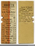 Intermodal transport Arendal-Christiania Vestbanestasjon på 3. klasse tog og 1. klasse på dampskip. Ukjent/Norsk Jernbanemuseum