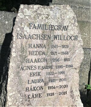 Isaachsen Willoch familiegrav med Kåre Willoch.jpg