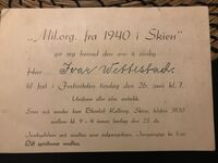 invitasjon til veterantreff for Milorgfolk som var med fra 1940 i Skien.