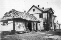 Stasjonen etter et bombeangrep i 1940. Foto: Ukjent