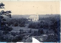 1884: Omgivelser og eksteriør ved Bjorbekk kirke 23/7.