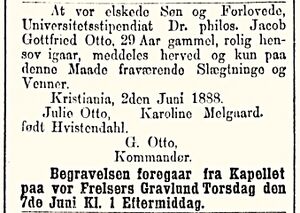 Jacob Gottfried Otto dødsannonse 1888.jpg