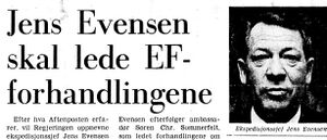 Jens Evensen faksimile Aftenposten 1972.JPG