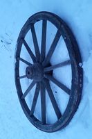 Jernskodd hjul Stort truleg til stolkjerre