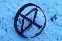 Jernskodd hjul til anleggsgeit treverket borte