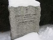 Jorine Lundes gravminne på Østre Aker kirkegård. Foto: Stig Rune Pedersen (2014)