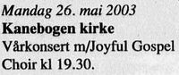 Harstad Tidende 23. mai 2003.