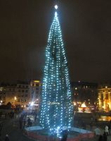 Det norske juletreet på Trafalgar Square i London i 2015. (Stig Rune Pedersen)