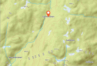 Kart som viser beliggenheten av vollen, innerst i Nesseterdalen nordvest for Salåsen.