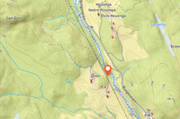 Kart som viser beliggenheten av plassen omtrent 100 fra gårdstunet på Jaren