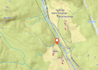 Kart som viser beliggenheten av plassen et par hundre meter nord for gårdstunet