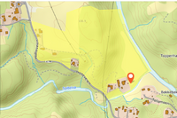 Kart som viser den sannsynlige beliggenheten av den opprinnelige plassen Spiten