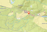Kart som viser beliggenheten av plassen på sørsiden av Vestbyveien, omtrent 750 meter nordvest for tunet på Nordre Vestby.