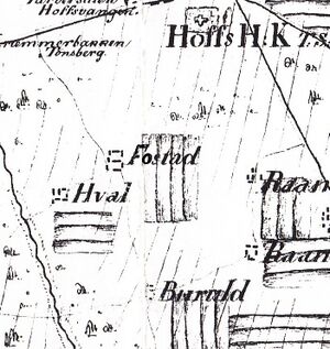 Kart Østre Toten 1819 utsnitt Fostadny.jpg