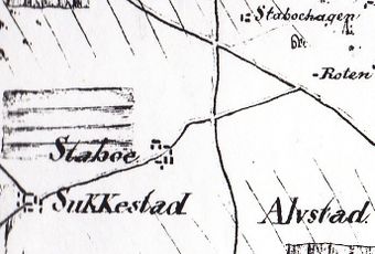 Kart Østre Toten 1819 utsnitt Stabu.jpg
