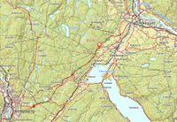 Kart som viser gårdens beliggenhet.