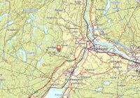 Kart som viser beliggenheten av Skjølsplassen ved Ormåsen, omtrent 3 kilometer nordvest for Vestfossen og 4,5 kilometer sørøst for Hokksund i Øvre Eiker kommune.