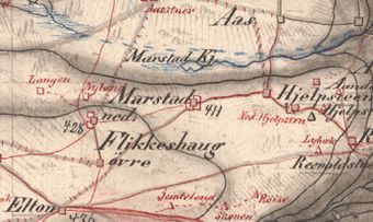 Kart 1879 Gjøvik Toten grenseområdet Markestad.jpg