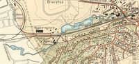 «Stenborgvn.» på kart fra 1938. Fortsatt mange store tomter.