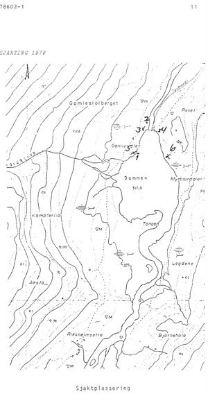 Svart hvitt, viser høydekurver