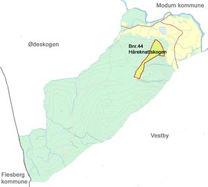 Kart over Håreknattskogen (gbnr.180-44) i Øvre Eiker kommune.jpg