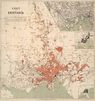 1881: Aschehougs Kart over Christiania, tegnet av premierløytnant Johs. Solem.