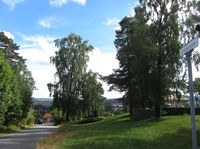 Kirkesvingen ved Grorud kirke. Foto: Stig Rune Pedersen (2013).