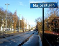 Skilt, Majorstua, i Kirkeveien nær Frognerparken. Foto: Stig Rune Pedersen