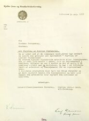 Kjeller Jern- og Metallarbeiderforeninng til Skedsmo formannskap 1953. Ber om to gruppemedlemmer.