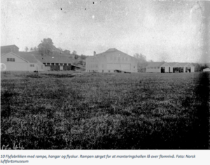 Kjeller Flyfabrikks første hangar.PNG