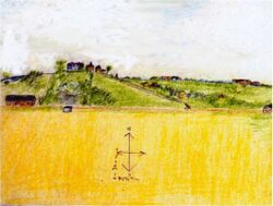 Kjeller perspektiv tegnet av Tryggve Gran 1915.