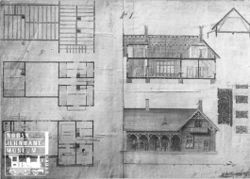 Kløften stasjon arbeidstegninger 1865.