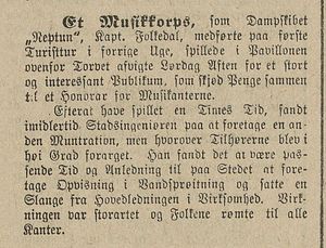 Klipp om musikk fra Tromsø Stiftstidende 22.06 1893.jpg