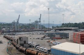 Fra Kneppeskjærutstikkeren med Ormsundkaia i bakgrunnen. Foto: Chris Nyborg (2013).