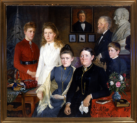 Portrett av familien Væringsaasen Foto: Glomdalsmuseet